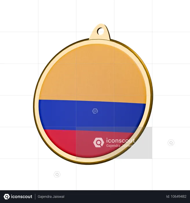 Medalha da bandeira da colômbia Flag 3D Icon