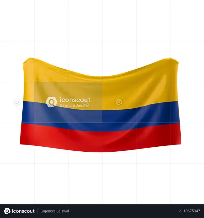 Colombia Flag Flag 3D Icon