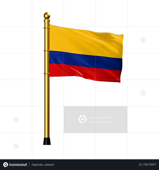 Colombia Flag Flag 3D Icon