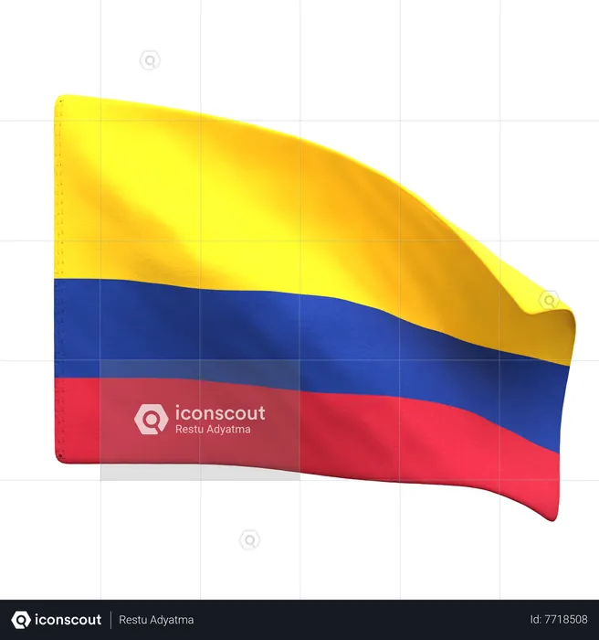Colombia Flag Flag 3D Icon