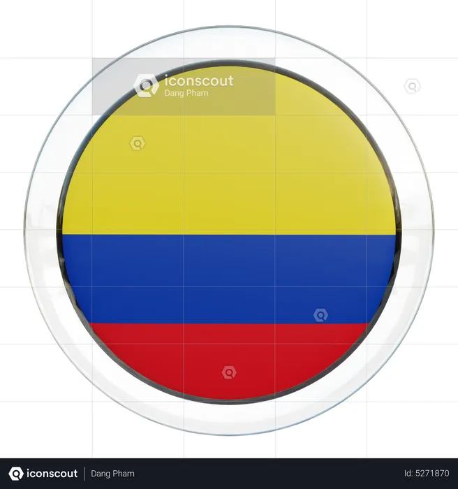 Colombia Round Flag Flag 3D Icon