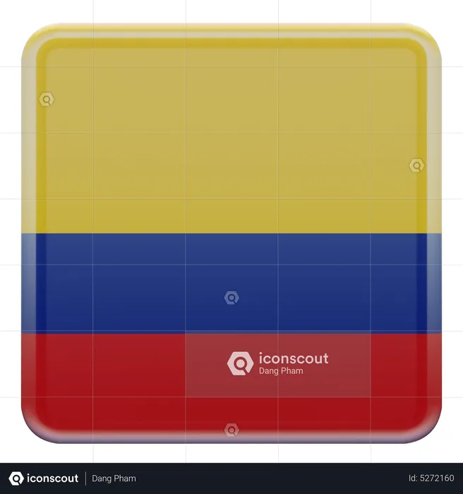 Colombia Square Flag Flag 3D Icon