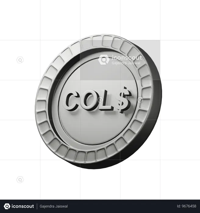 Colombian peso  3D Icon