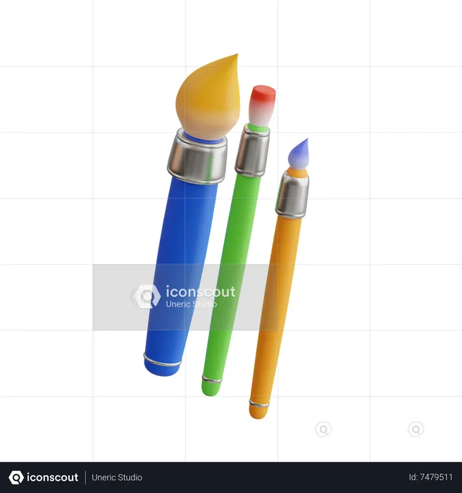 Color Brushes  3D Icon