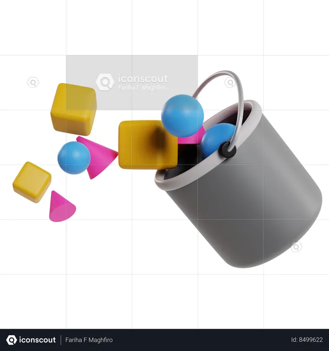 Color Bucket  3D Icon