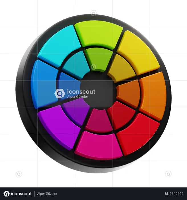 Color Mixing  3D Icon