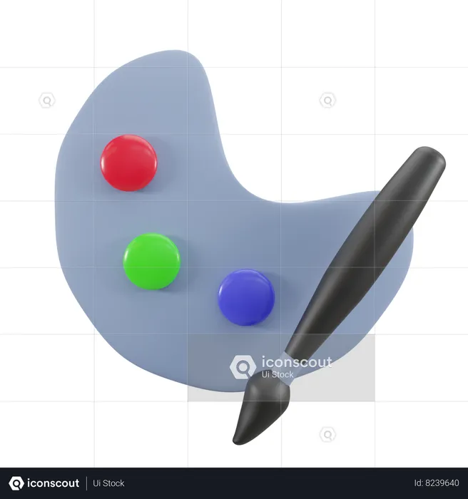 Color Palette Logo 3D Icon