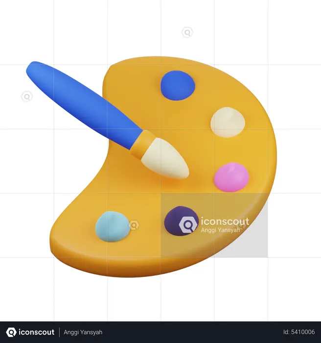 Color Palette And Brush  3D Icon