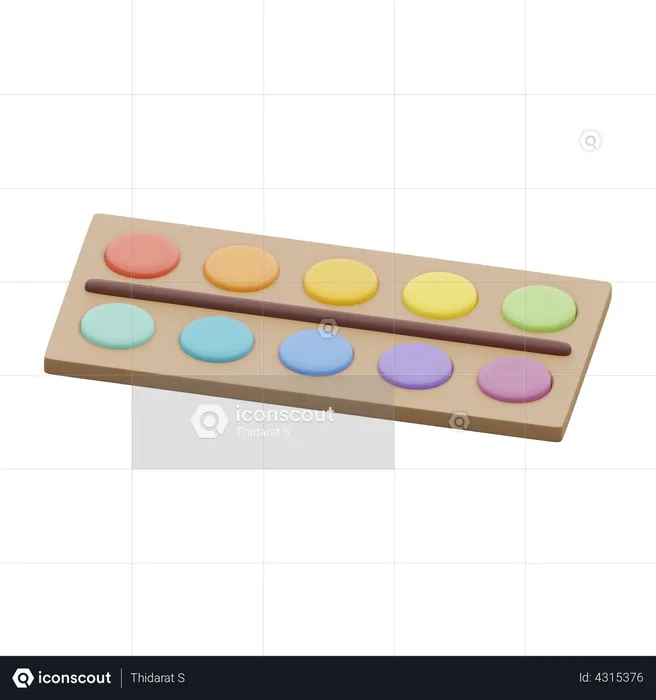Color palette board  3D Illustration