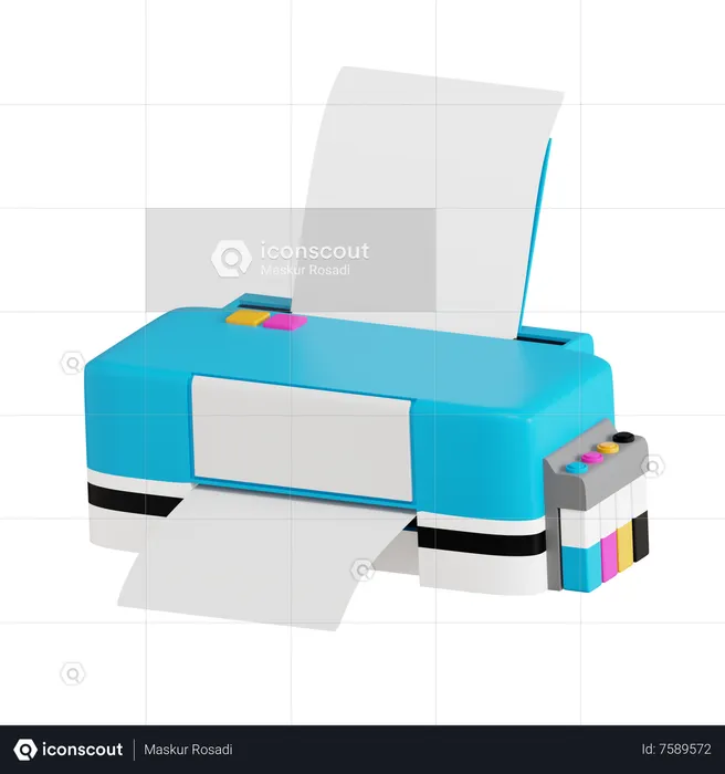 Color Printer  3D Icon