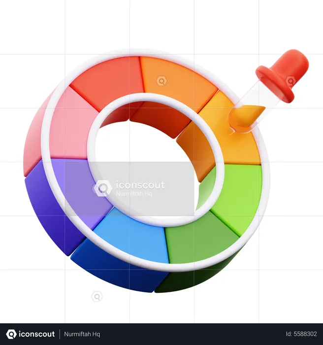 Color Wheel And Picker  3D Icon