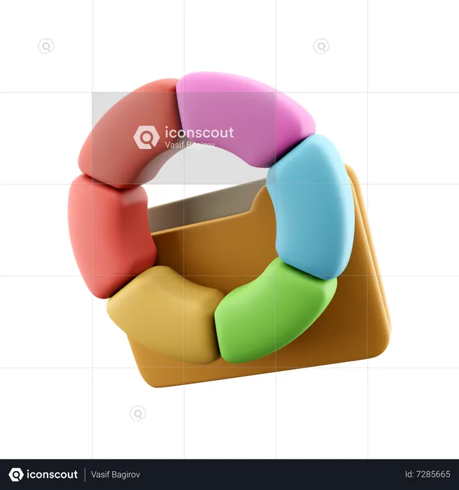 Color Wheel With Folder  3D Icon