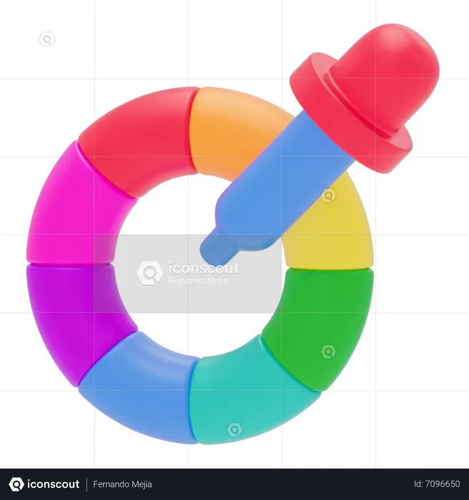 Color Wheel+Eyedropper  3D Icon