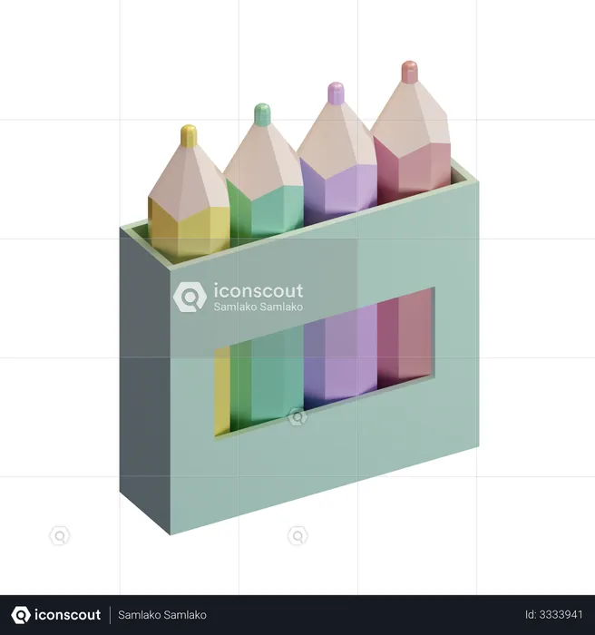 Colored Pencils  3D Illustration
