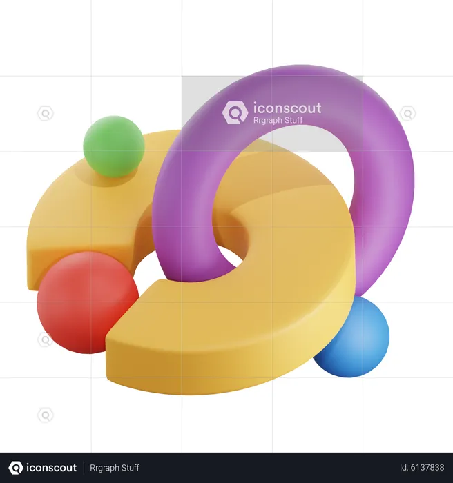 Colorful Abstract Shape  3D Icon