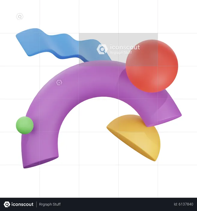 Colorful Abstract Shape  3D Icon