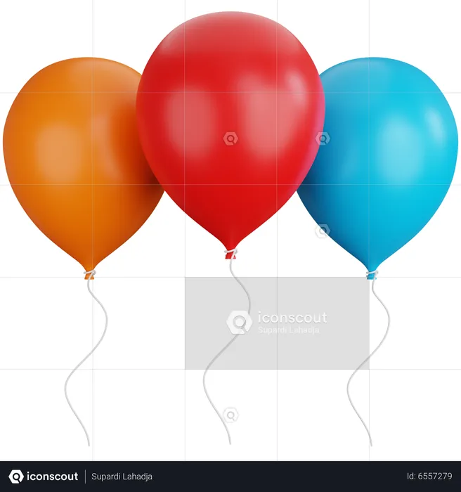 Colorful Balloons  3D Icon