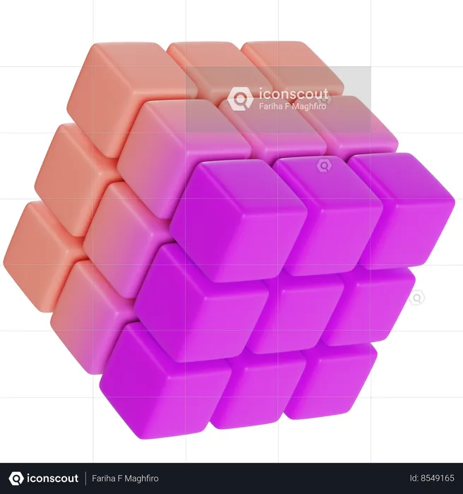 Colorful Cube Pattern  3D Icon