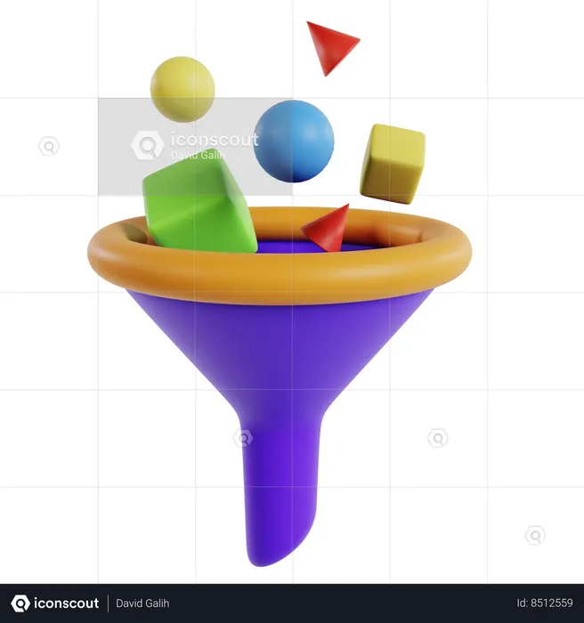 Colorful Filter Visualization Interface  3D Icon