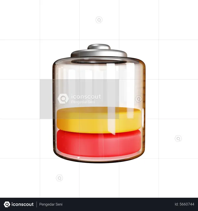 Colorful Half Battery  3D Icon