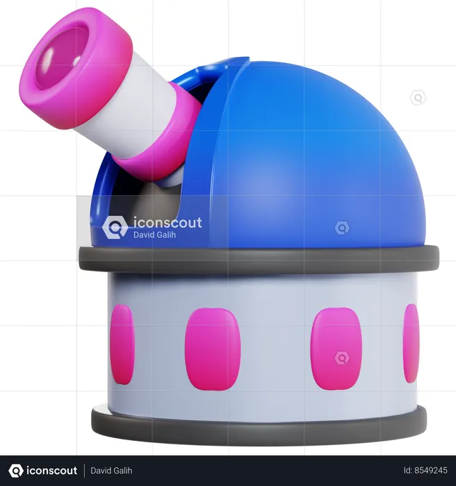 Colorful Observatory Telescope  3D Icon