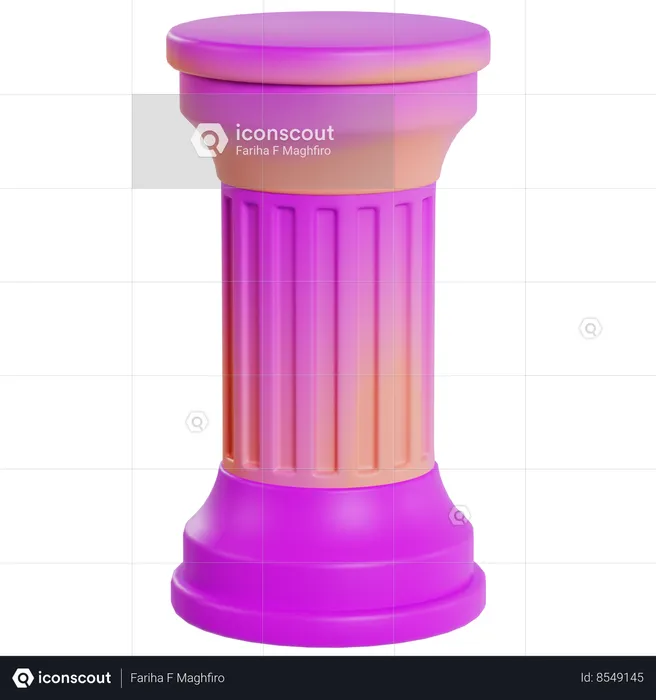 Colorful Pillar Design  3D Icon