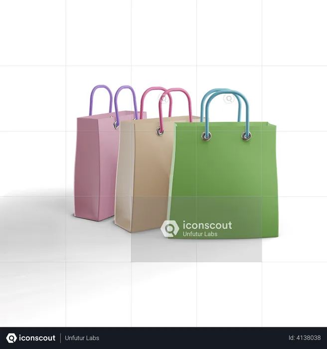 Colorful Shopping Bags  3D Illustration