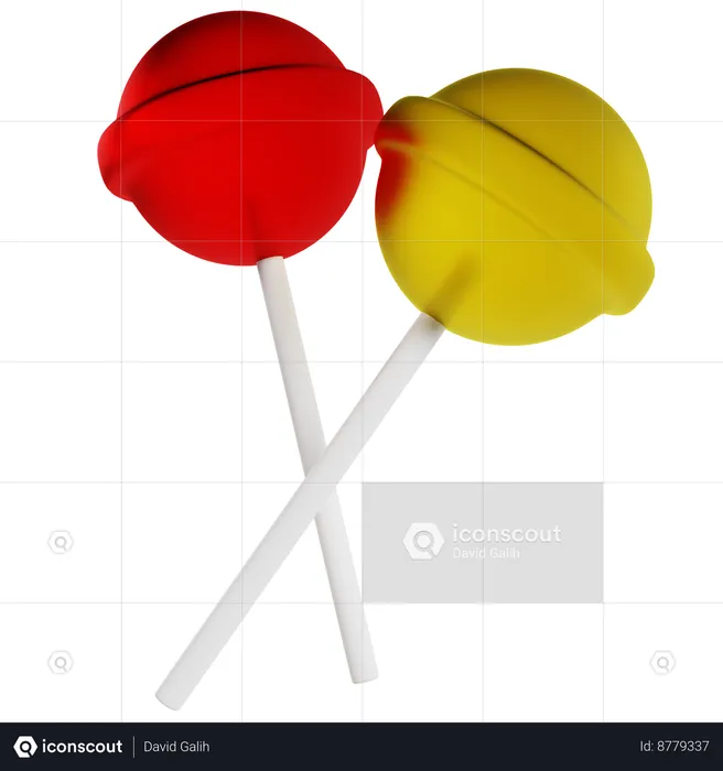Colorful Sweet Lollipops  3D Icon