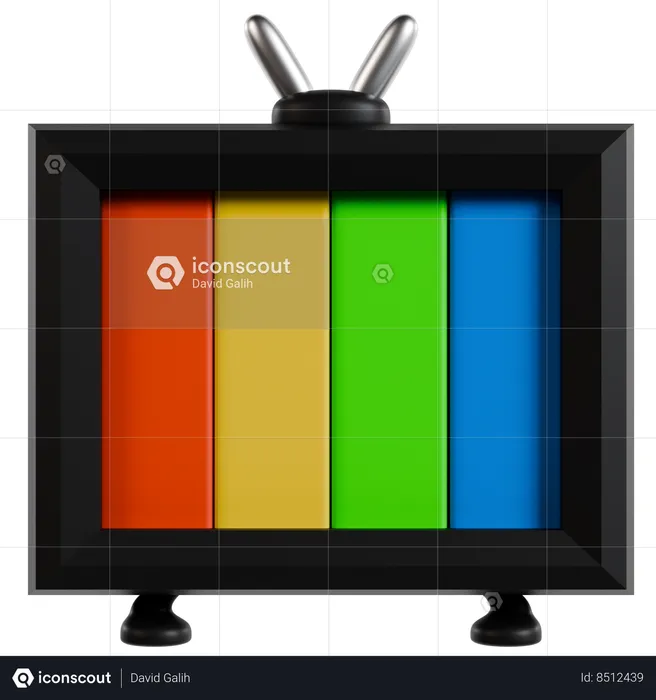 Colorful TV Interface  3D Icon
