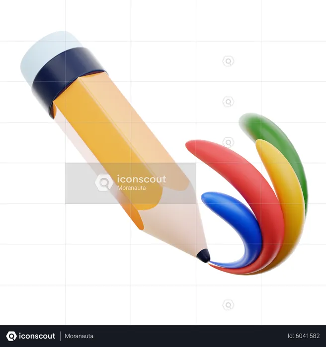Colourful Pencil  3D Icon