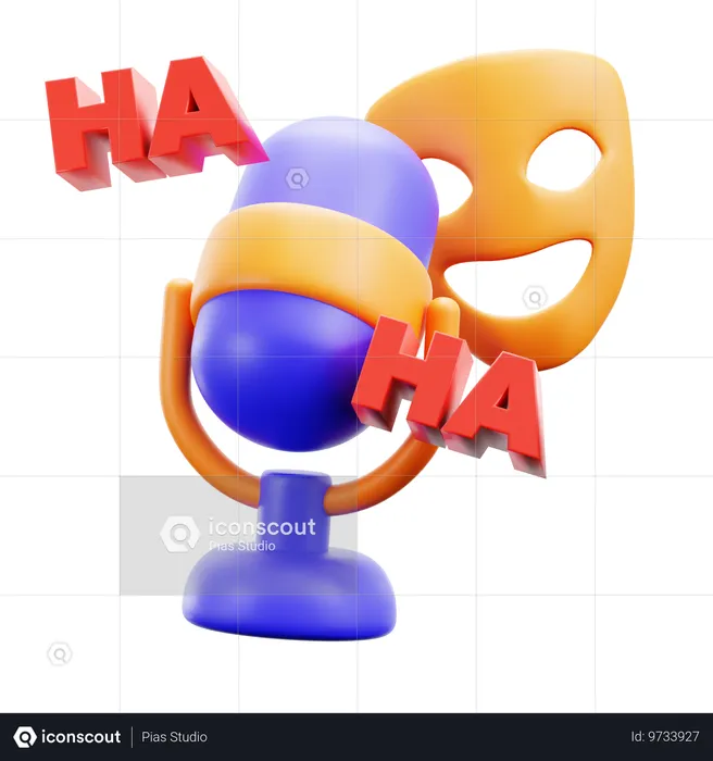 코미디 팟캐스트  3D Icon