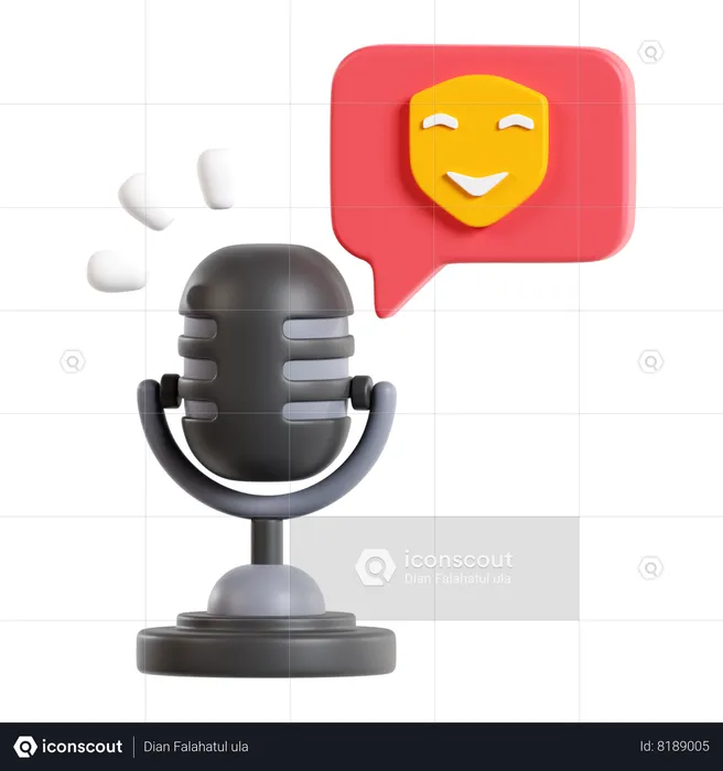 Podcast comique  3D Icon