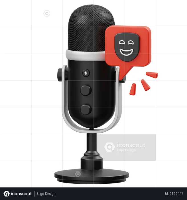 Comedy Podcast  3D Icon