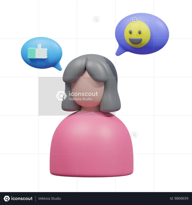 Personaje de comentarios del cliente  3D Icon