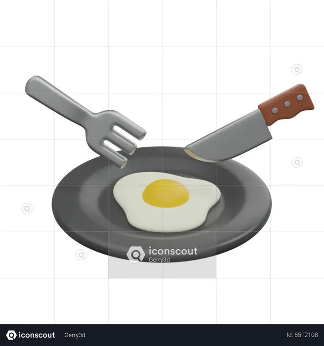 Comer huevo  3D Icon