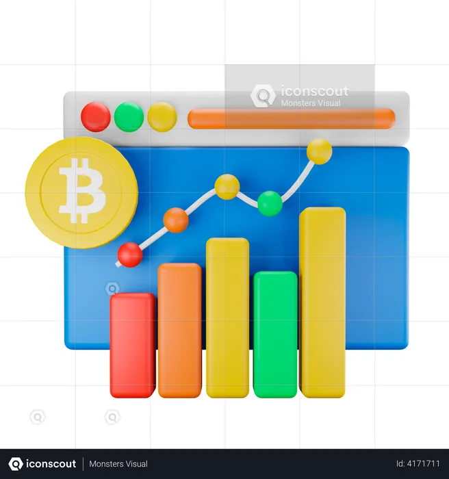 Comercio de bitcoins  3D Icon