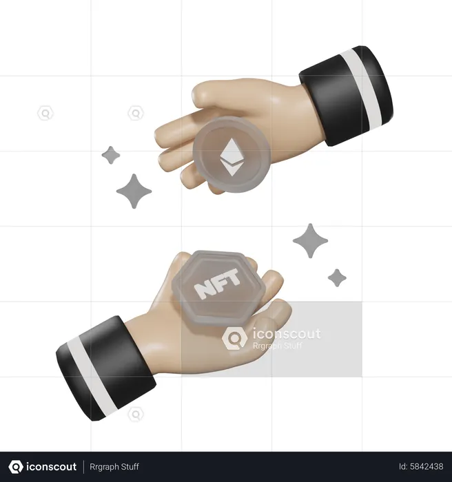 Comercio manual nft  3D Icon