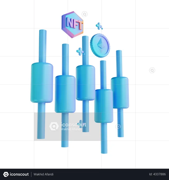 Comercio de nft en línea  3D Illustration