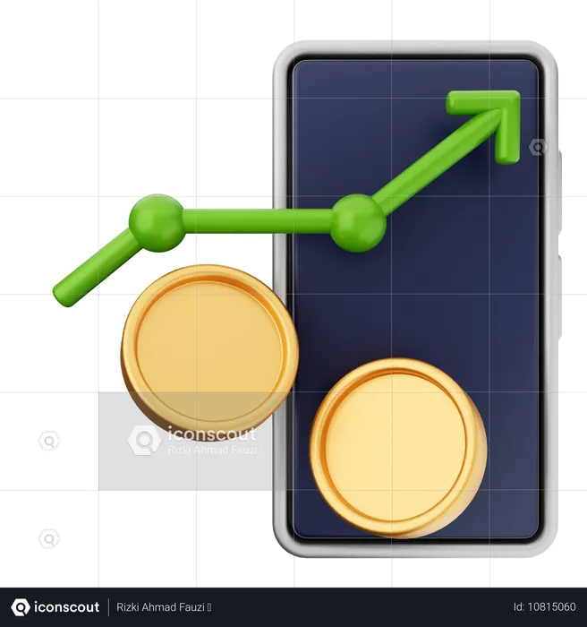 Aumento del comercio de teléfonos inteligentes  3D Icon