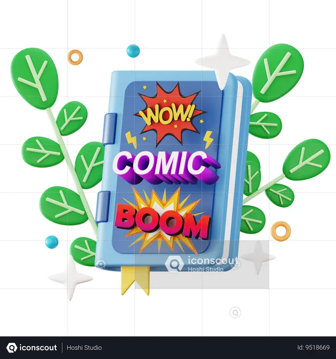 Comic Book  3D Icon