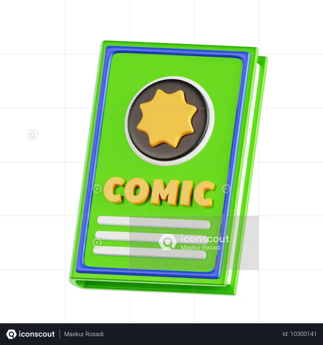 Comic Book  3D Icon