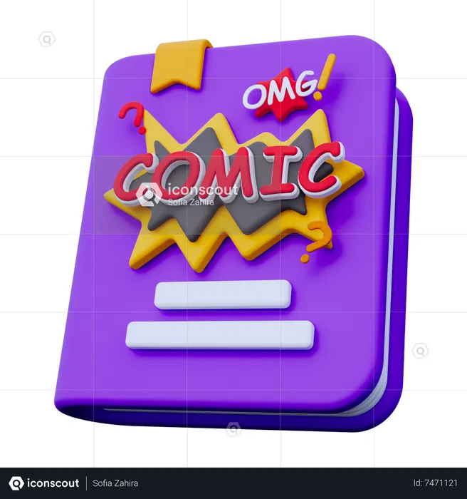 Comic Book  3D Icon