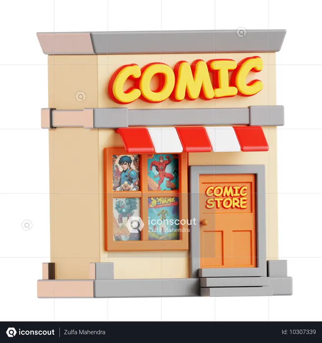 Comic Store  3D Icon