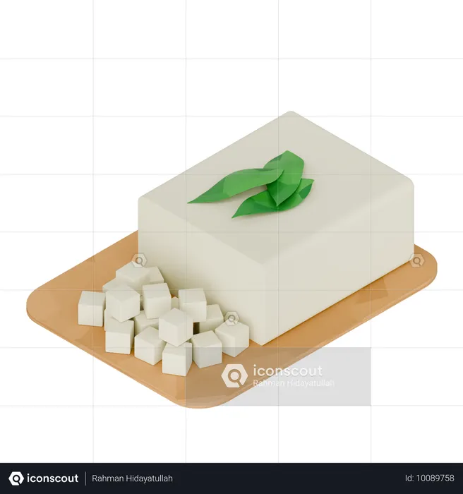 Comida indonésia Tofu  3D Icon