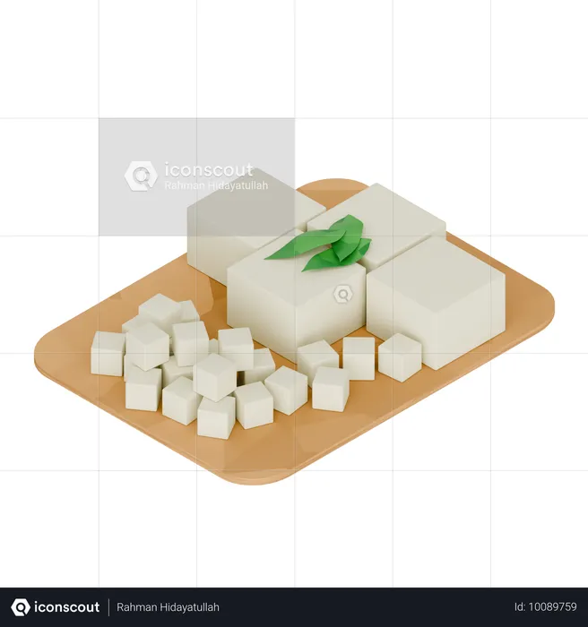 Comida indonesia Tofu  3D Icon