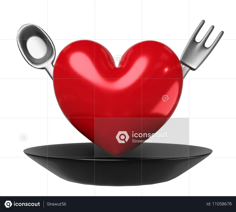 Comida de san valentin  3D Illustration