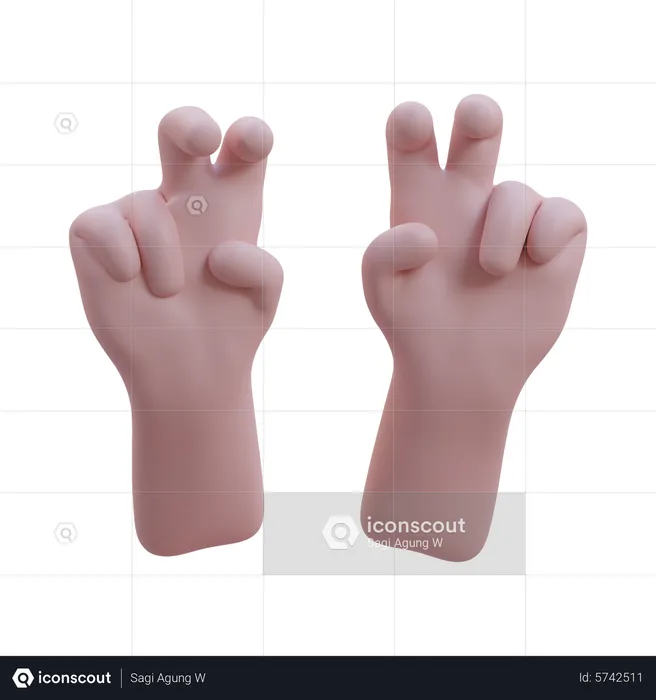 Gesto de la mano de comillas  3D Icon