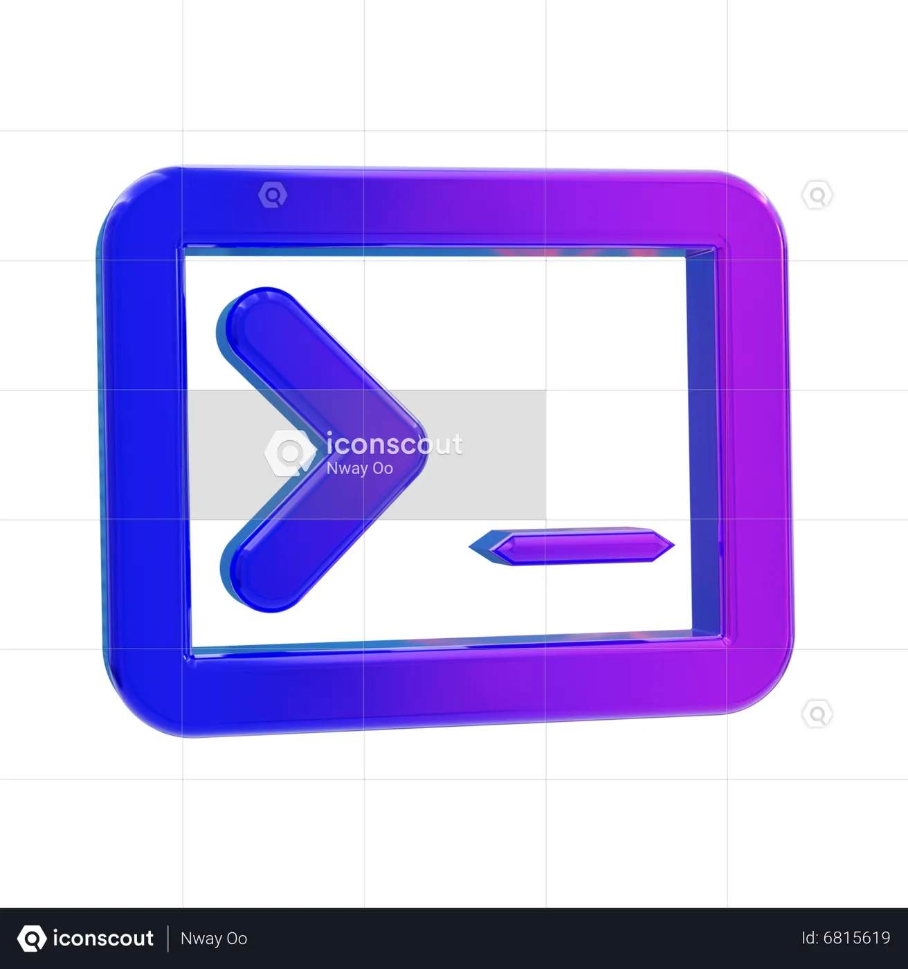 Command prompt 3D Icon download in PNG, OBJ or Blend format