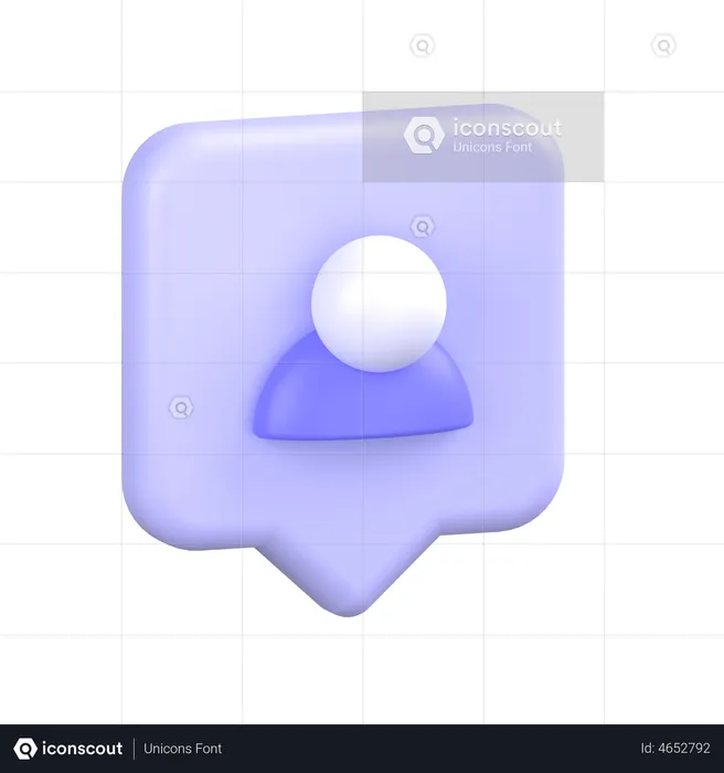 Chat Bubble User  3D Icon