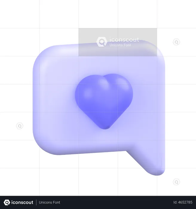 Comment Alt Heart  3D Icon